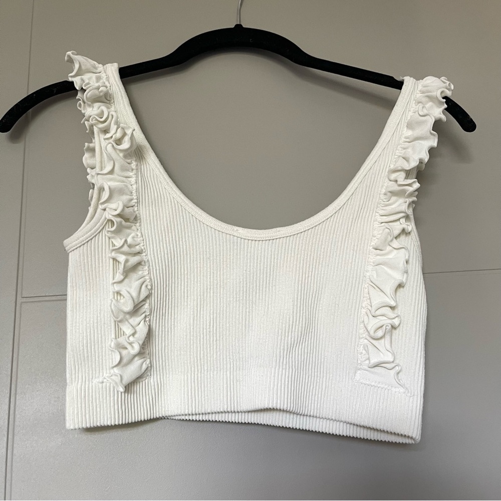 Zara Ruffle Cropped Tank